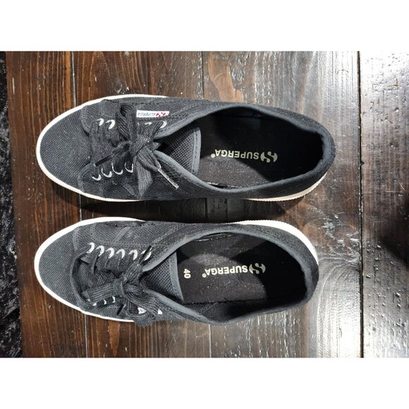 EUC Superga 2750 Cotu Classic Black Canvas Sneaker/Sz. 9(US Women) (7.5 US Men) - Picture 7 of 9